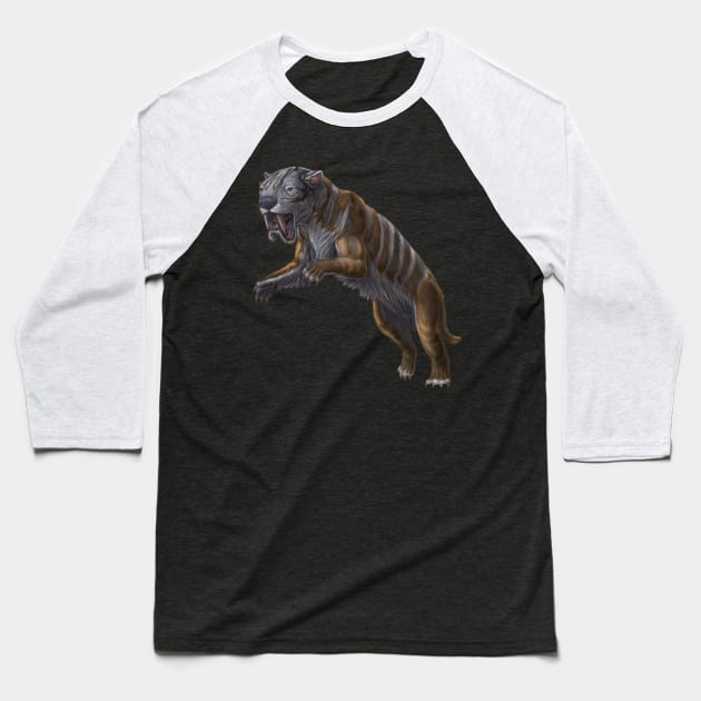 Thylacosmilus atrox Baseball T-Shirt by CoffeeBlack